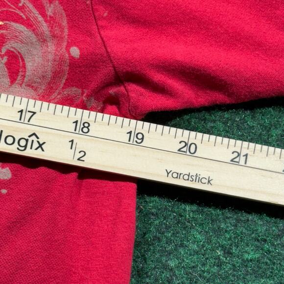 Vintage Y2K Affliction Style Golden Tee Size M Cross Shield Wings Gothic 19x28 - Picture 6 of 8